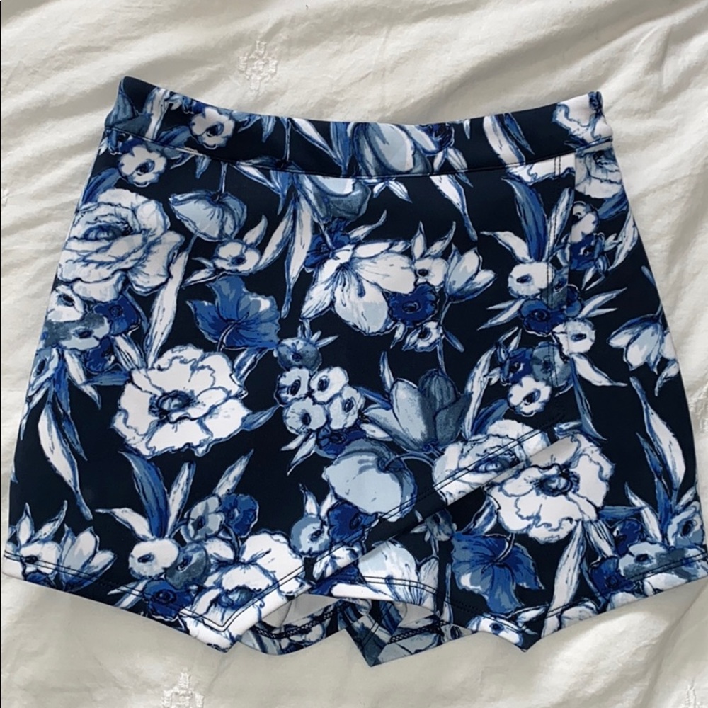 Blue and white skort